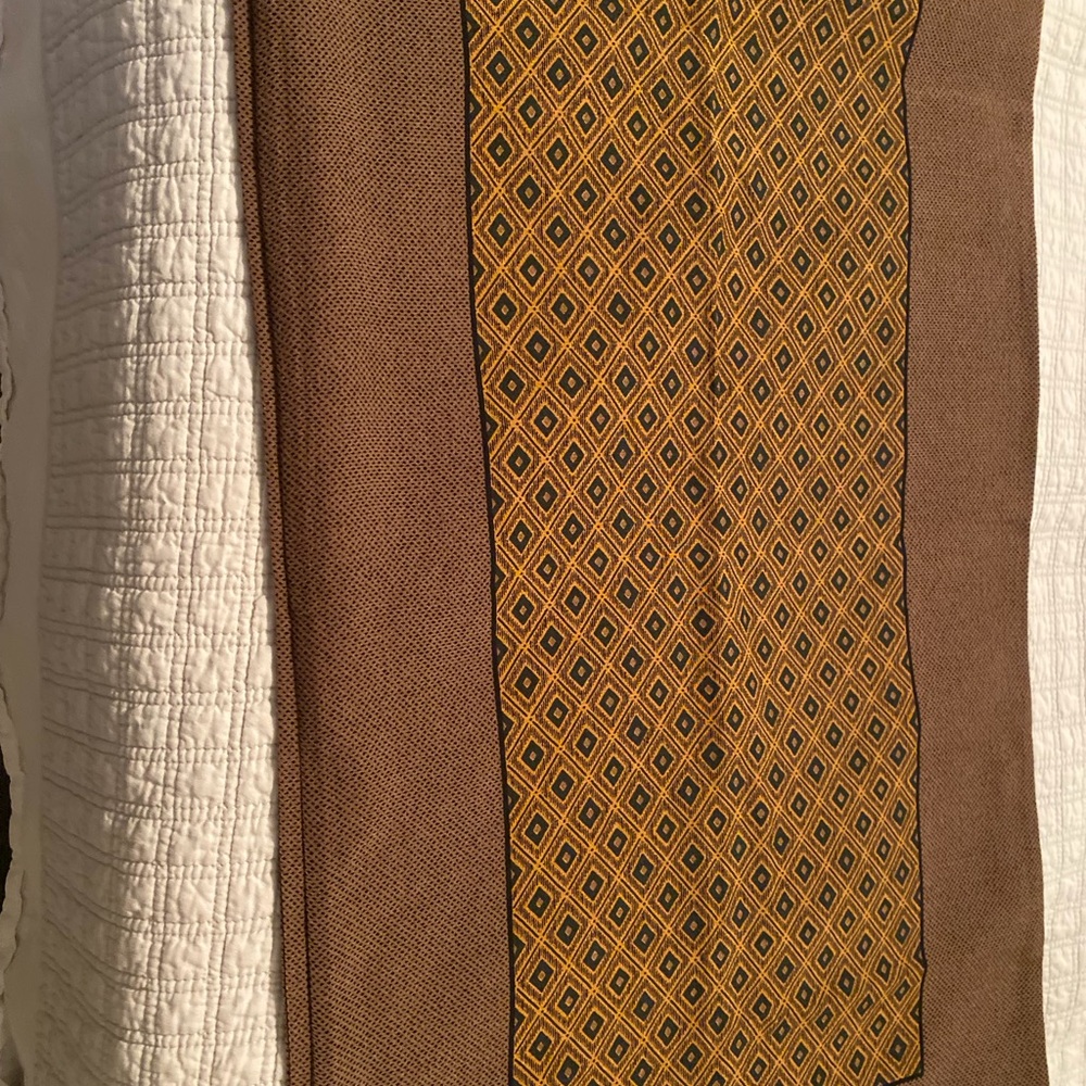 Coach Brown Shawl with Gold Geometric Accent - Picture 5 of 6